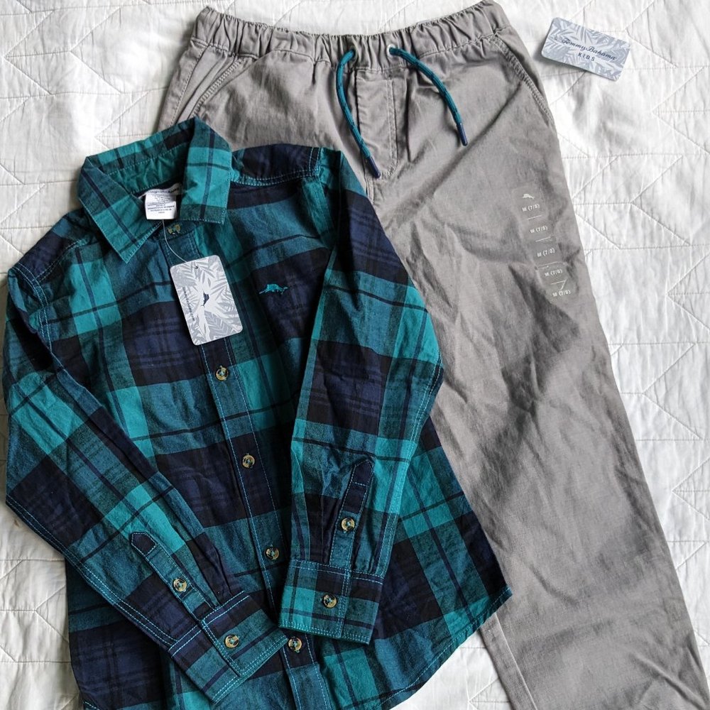 NWT Tommy Bahamas kids shirt and pants outfit